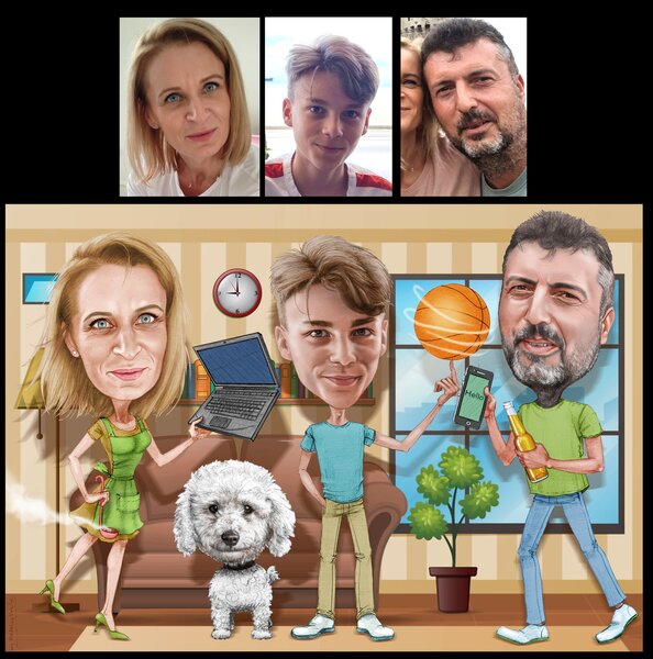 Cadouri inedite - Caricaturi, portrete, tablouri pictate - dupa fotografie