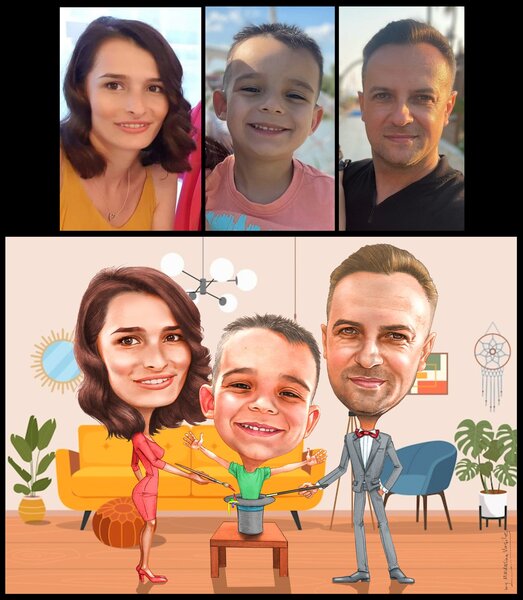 Cadouri inedite - Caricaturi, portrete, tablouri pictate - dupa fotografie