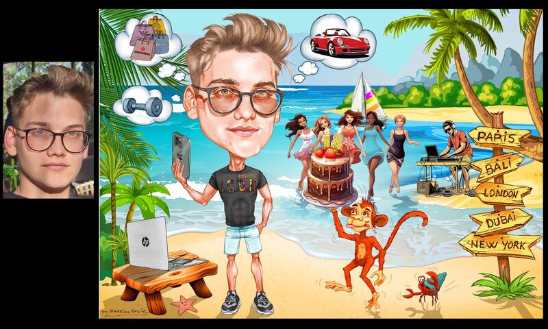 Cadouri inedite - Caricaturi, portrete, tablouri pictate - dupa fotografie