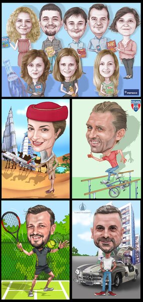 Cadouri inedite - Caricaturi, portrete, tablouri pictate - dupa fotografie